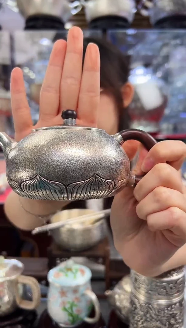 999 手工纯银茶壶 约178克