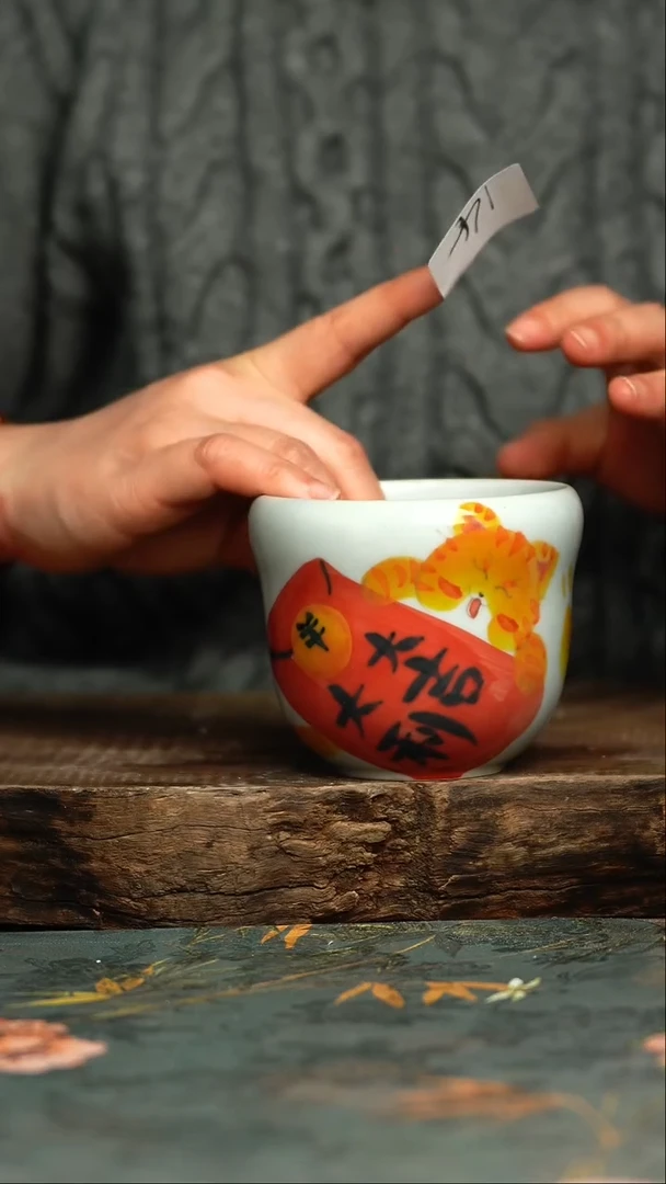 【闪购商品】杯杯釉下彩手工手绘同款陶器