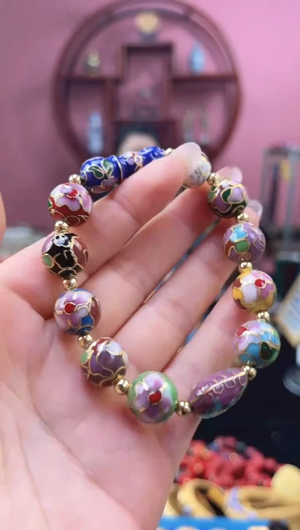 非遗 景泰蓝手串 多宝福豆1.2