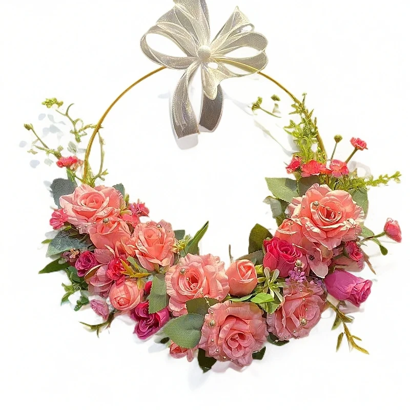 娜妃花艺门挂花圈