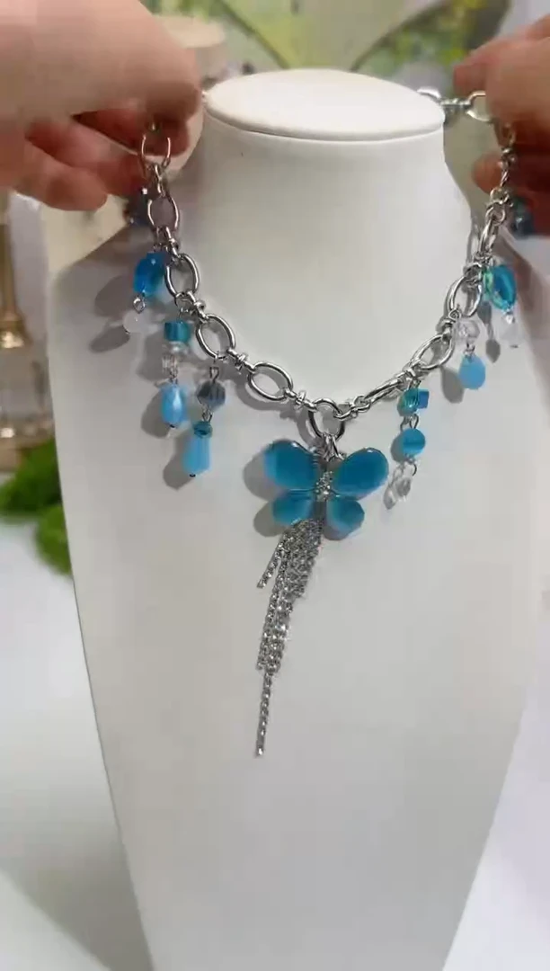 合成立方氧化锆合金锆石合金蓝色猫眼蝴蝶