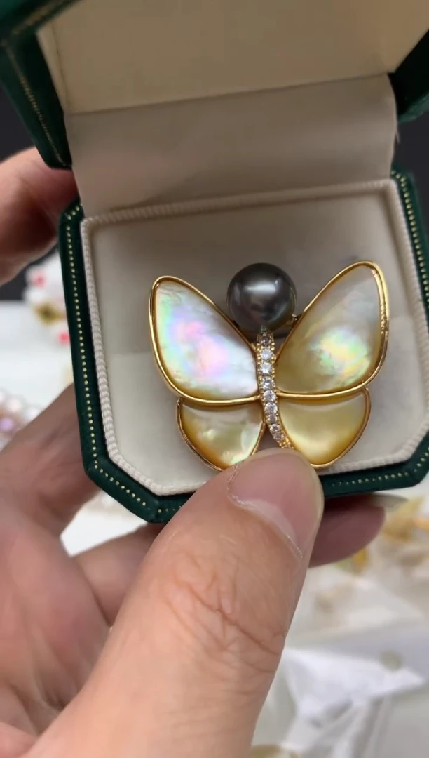 未镶嵌ff海水珍珠大溪地胸针