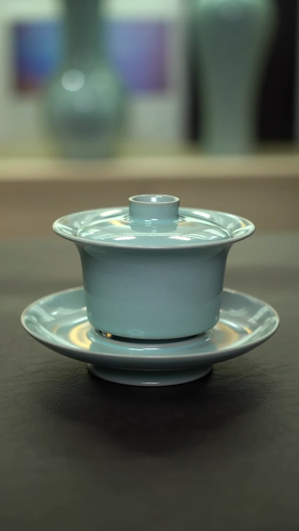 杯子瓷仿古马蹄盖碗微瑕