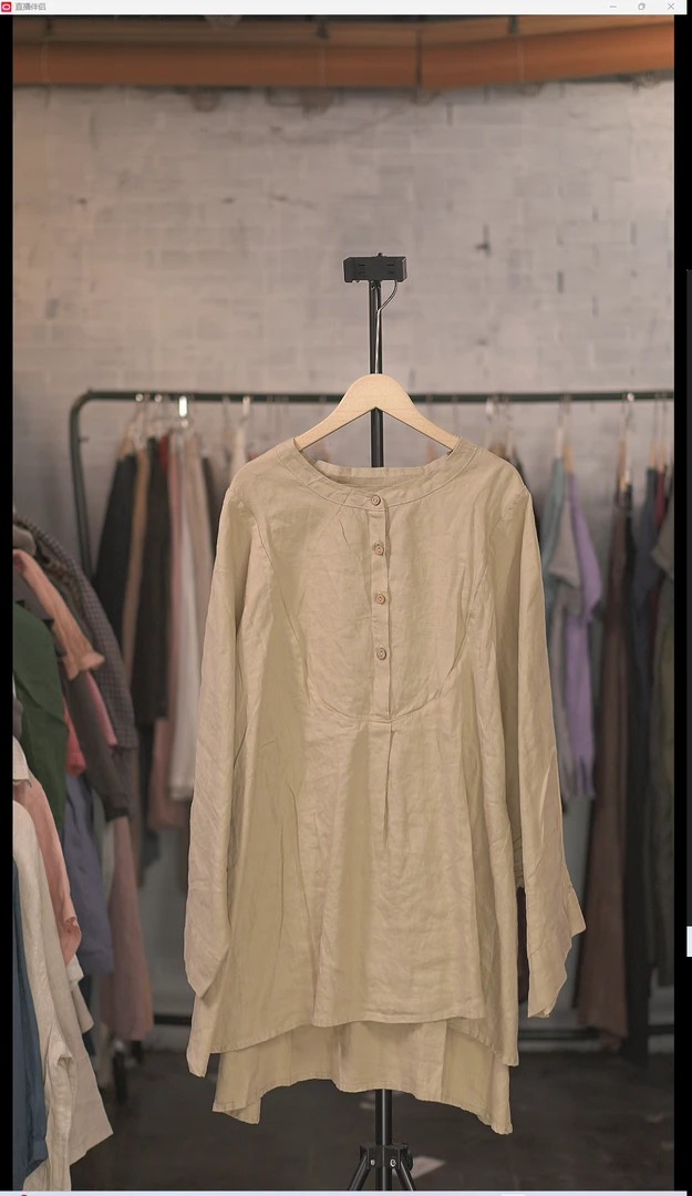 休闲复古亚麻衬衫新中式风格长袖上衣春秋外搭