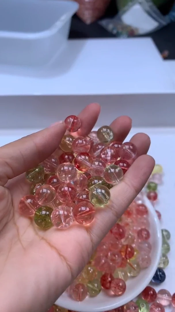 颈饰未镶嵌水晶W1658马卡龙碧玺10mm*10颗