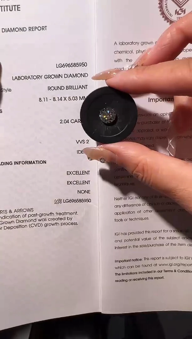 裸石合成钻石怪**！LG5950 2.04ct