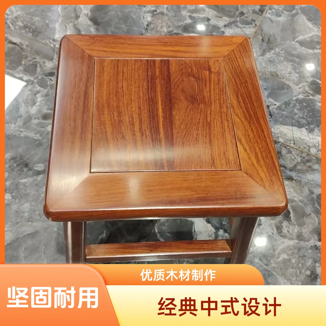 东阳红木家具  刺猬紫檀花梨木26*26*26小方凳 换鞋凳家用