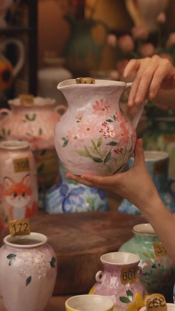 陶瓷114景德镇设计师手作花器摆件侘寂风