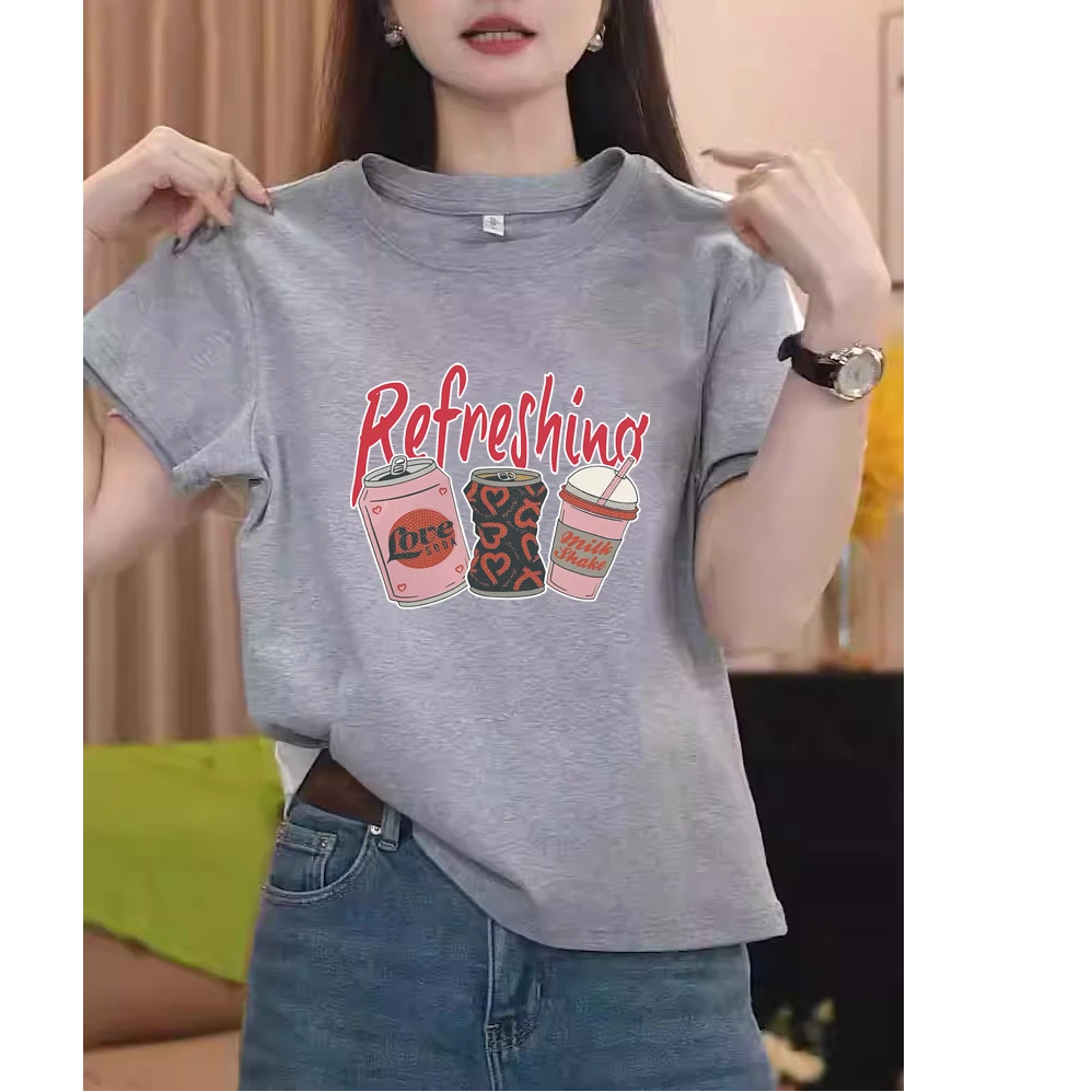 2025新款正肩纯棉短袖t恤女时尚百搭洋气减龄上衣内搭打底衫夏季