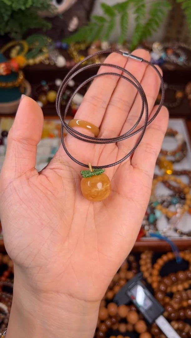 事事如意 墩子 皮绳项链