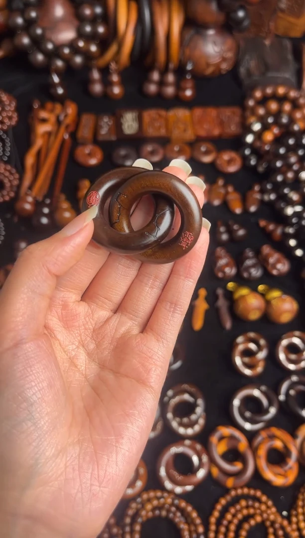 枣木雷击枣木玉化朱砂紫薇金光乾坤圈