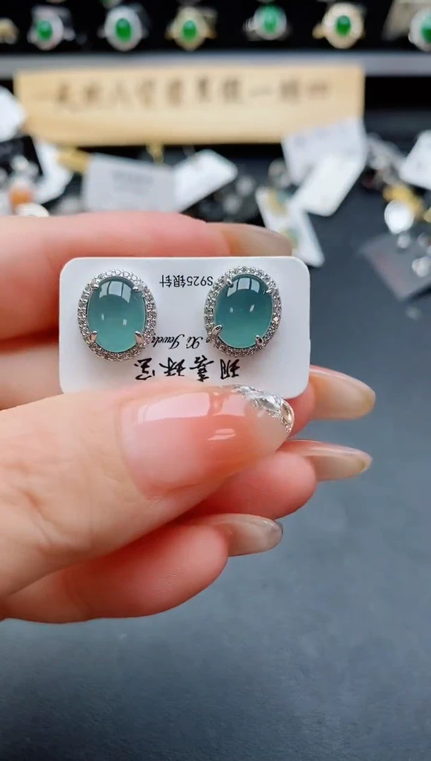 银S925镶嵌戒指翡翠1