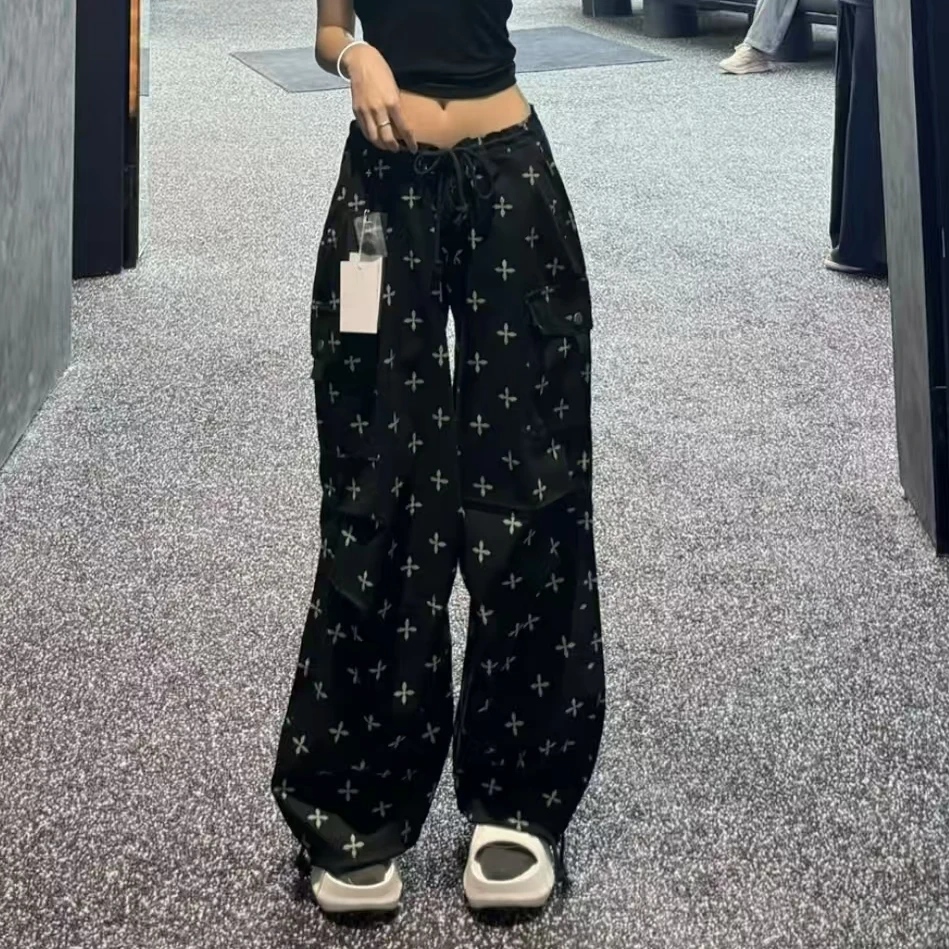 GDLL 新款扎染花园伞兵裤阔腿裤