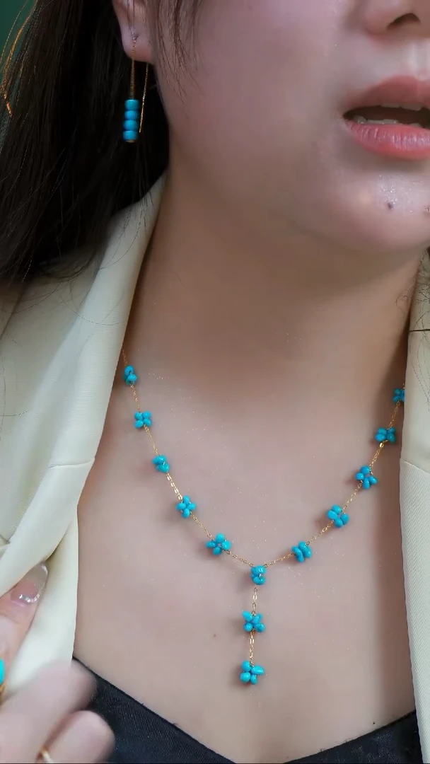 【闪购商品】绿松石项链银S925镶嵌发货一件