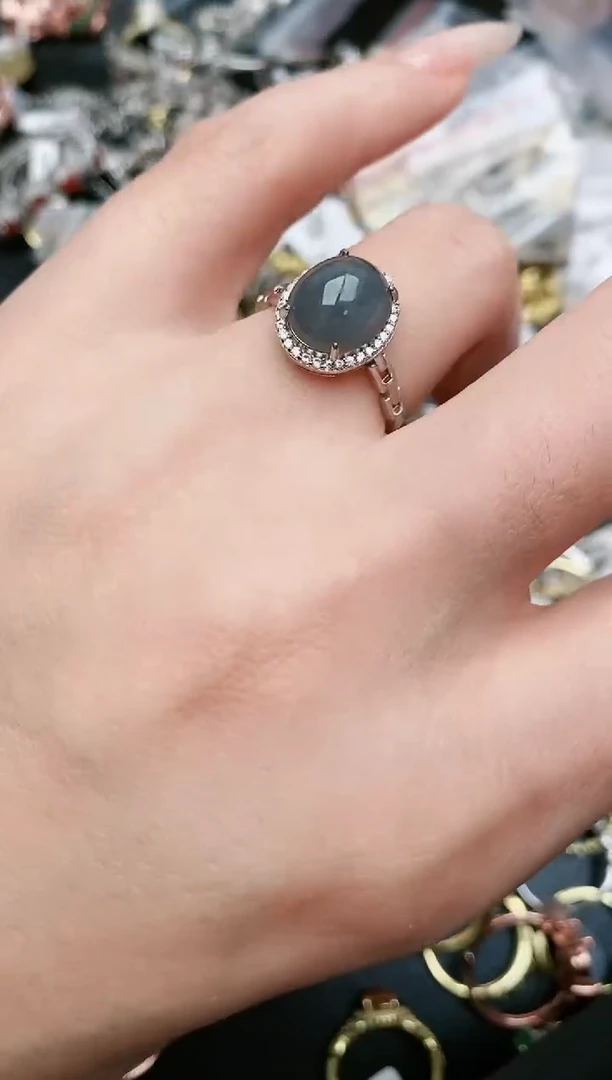 翡翠戒指银S925镶嵌....