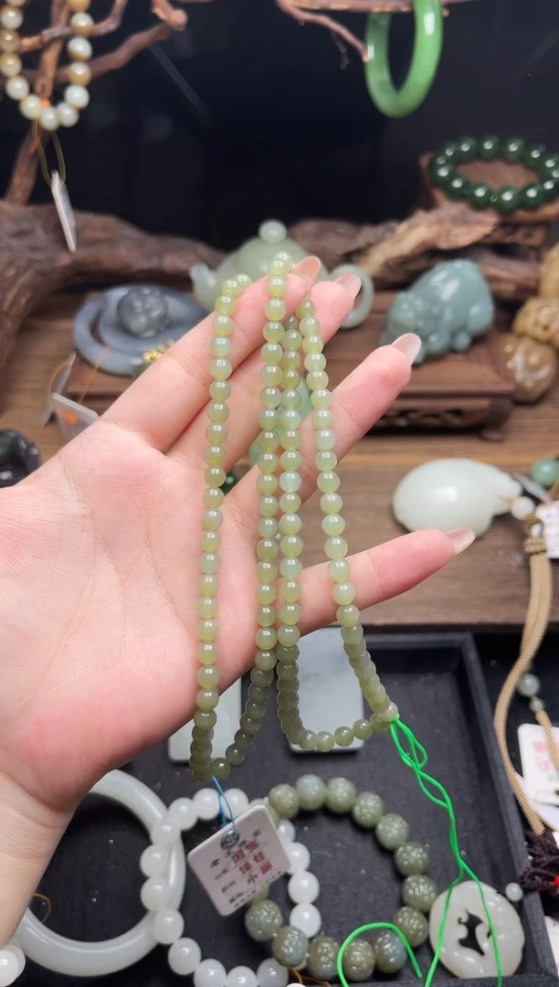 项链未镶嵌和田玉108卡6吐拉牧场 珠链 有瑕疵 9009753