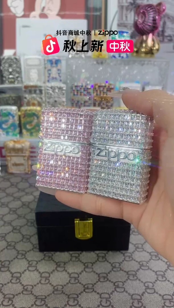 镜面ZIPPO满钻星辰+粉镜星辰两个