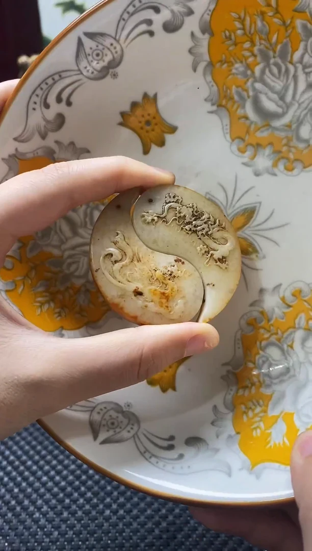 瓷片瓷片 瓷器 摆件 1对