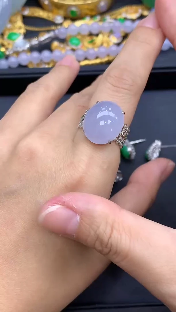 18K金镶嵌戒指翡翠580-中国好珍宝