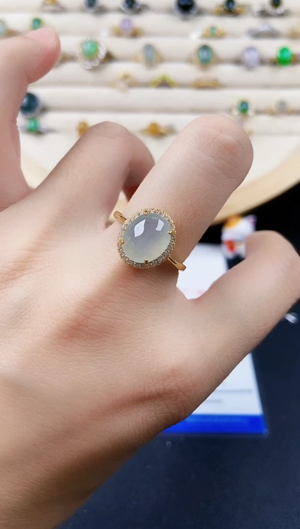 翡翠戒指银S925镶嵌5468479