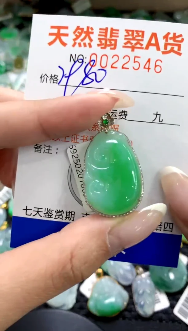 翡翠18K金镶嵌颈饰1