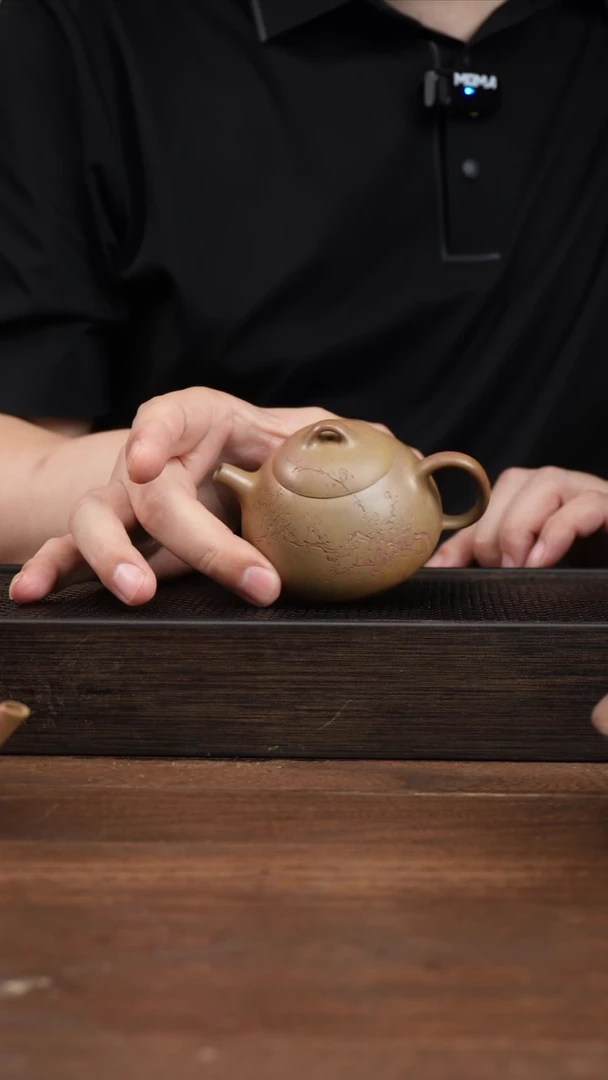 茶壶紫砂哆****喵黄金柴烧冬心秦权    刻绘    120CC