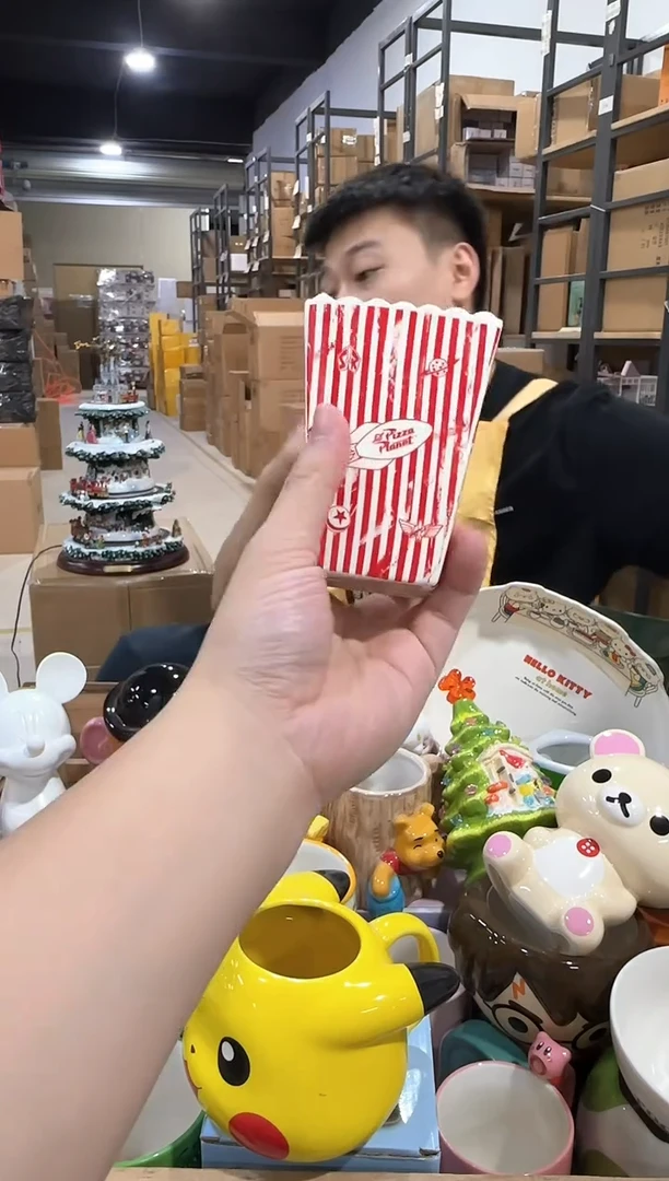 瓷片三眼仔薯条盒