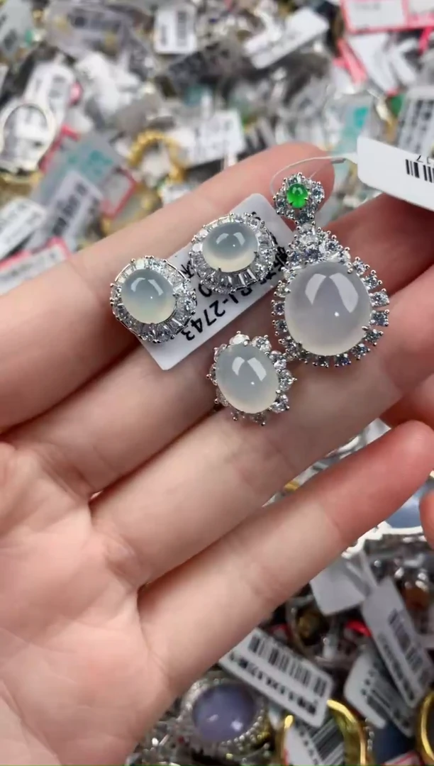 银S925镶嵌戒指翡翠121212----10