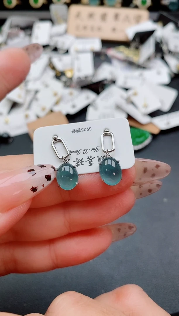 银S925镶嵌戒指翡翠1