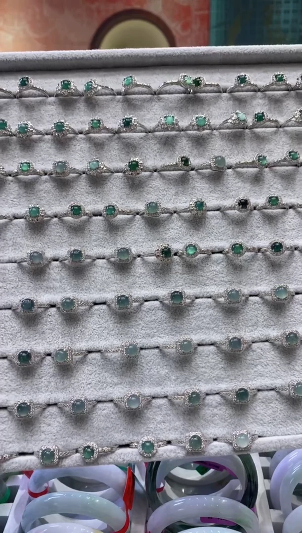 【闪购商品】翡翠戒指银S925镶嵌多样性发货仅发其一/01163