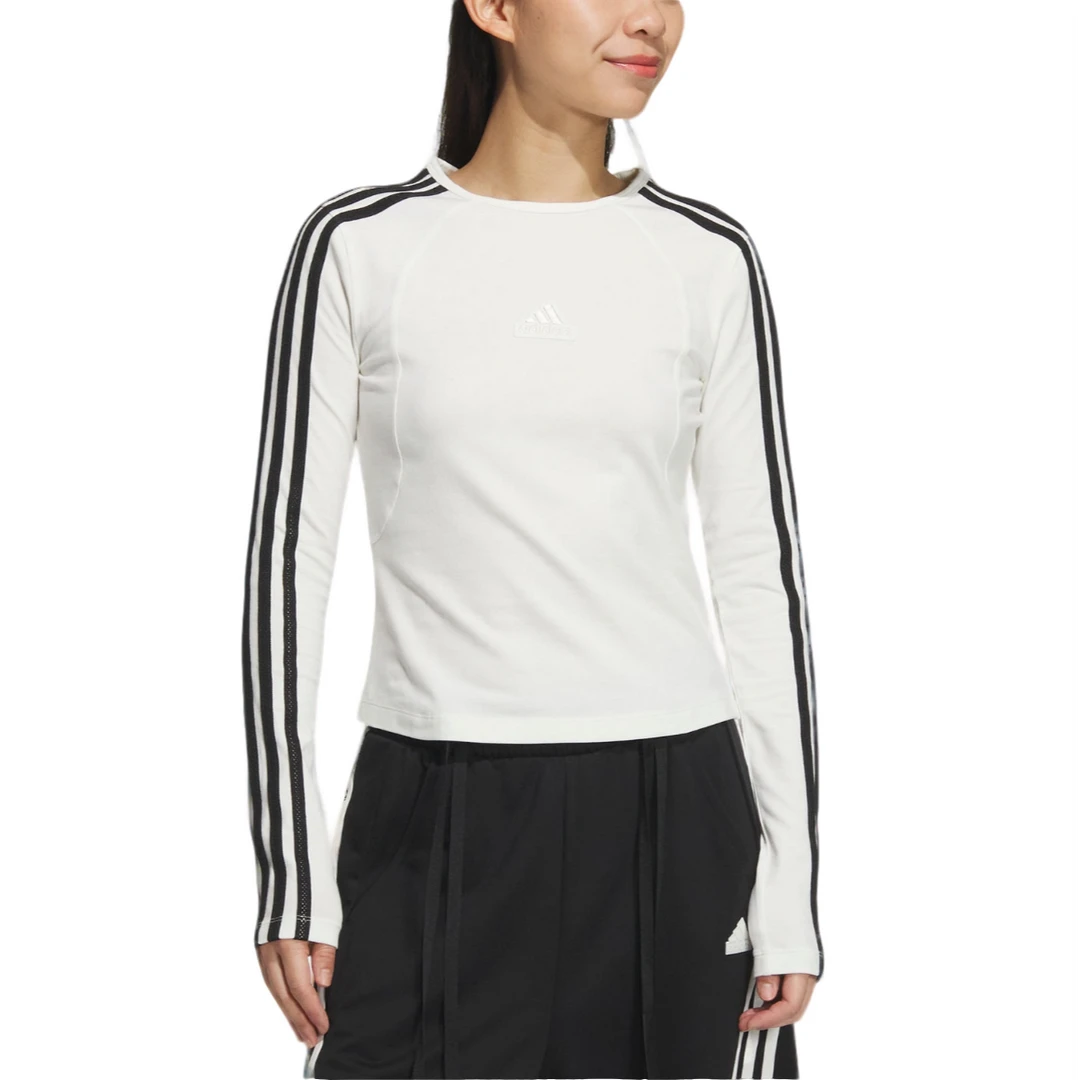 adidas  运动生活 3-STRIPES系列款 透气条纹休闲长袖  JW4643