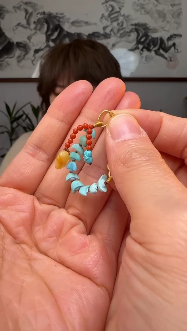 【闪购商品】绿松石挂饰银S925镶嵌时尚百搭A1721