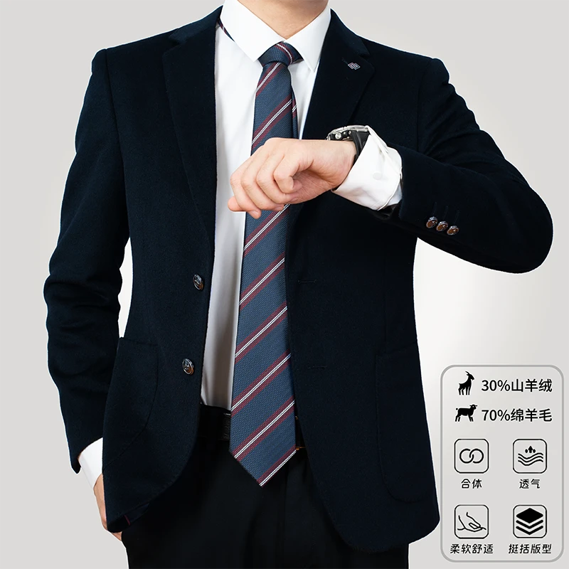 3【老贺男装】羊毛商务西服保暖春款气质实物以直播间为主撤柜剪标