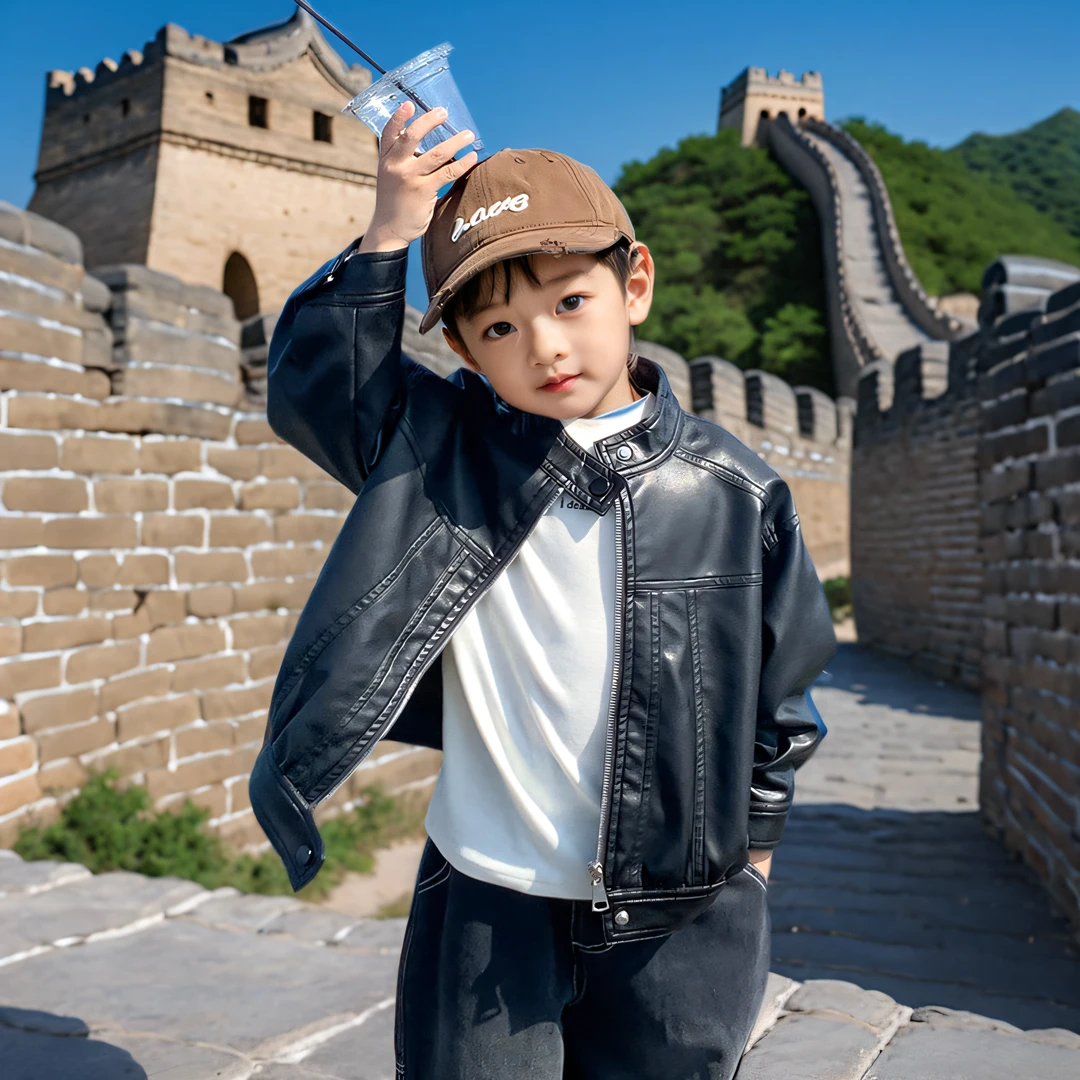 儿童皮衣外套男童秋装上衣2025新款宝宝秋季衣服中小童机车夹克帅