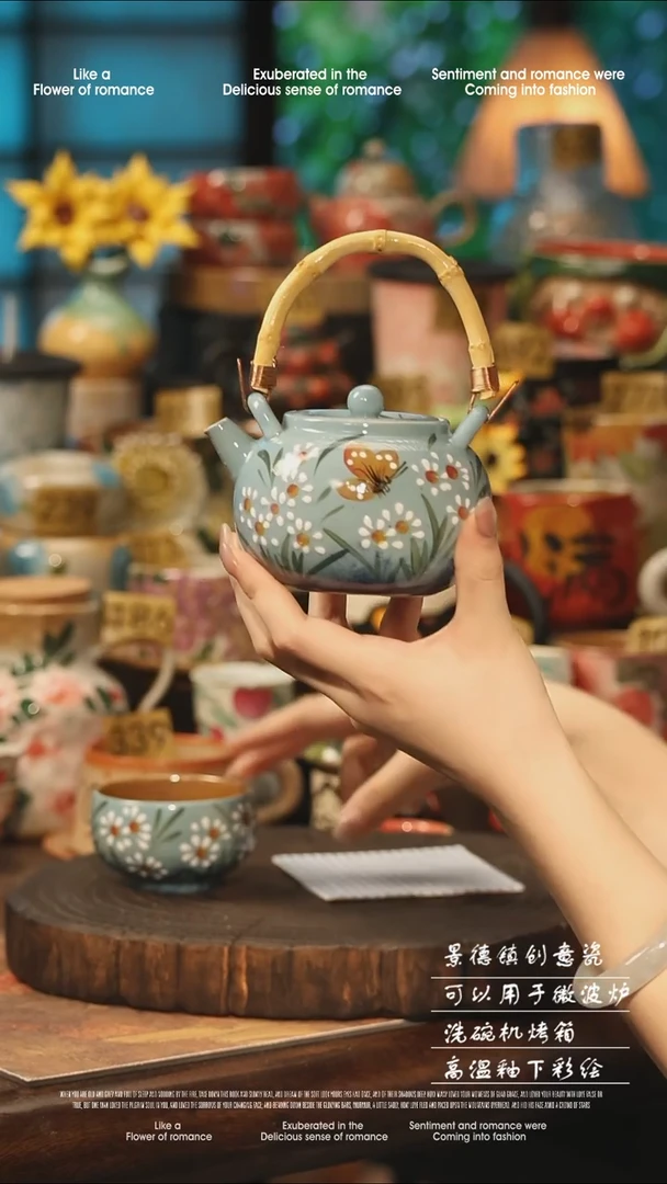 陶瓷景德镇高温釉下彩手工手绘款式