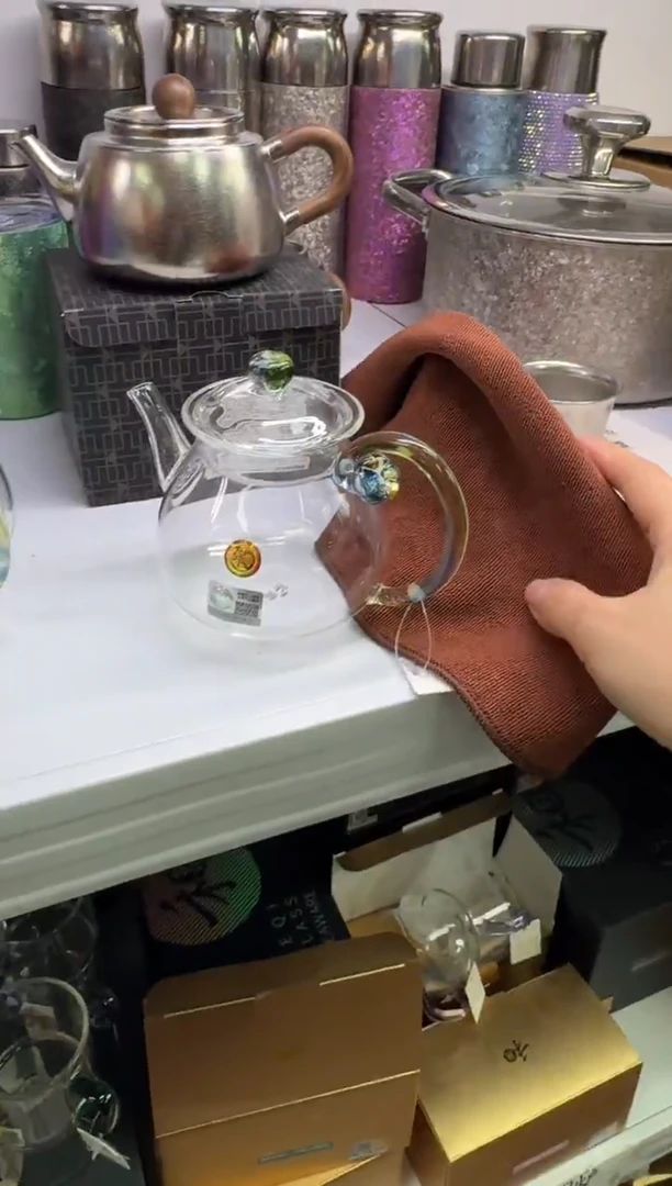 @@禾器幻彩清莲壶迷翠+福字茶巾