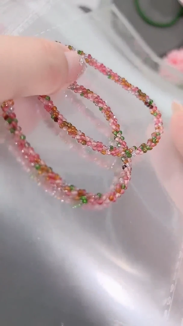 合金手链尖晶石粉彩麻花19.9