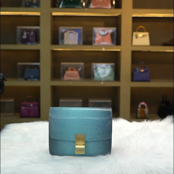 【尺寸：20*8*17】SISI原创设计高定真皮女包时尚百搭V2474蓝色