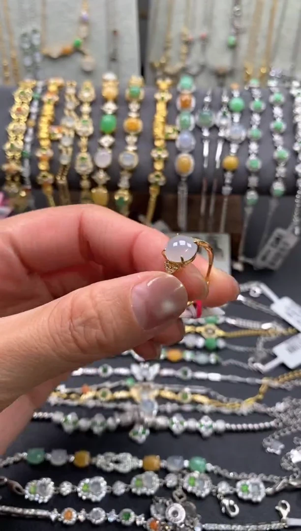 【闪购商品】翡翠戒指银S925镶嵌1111111111     4