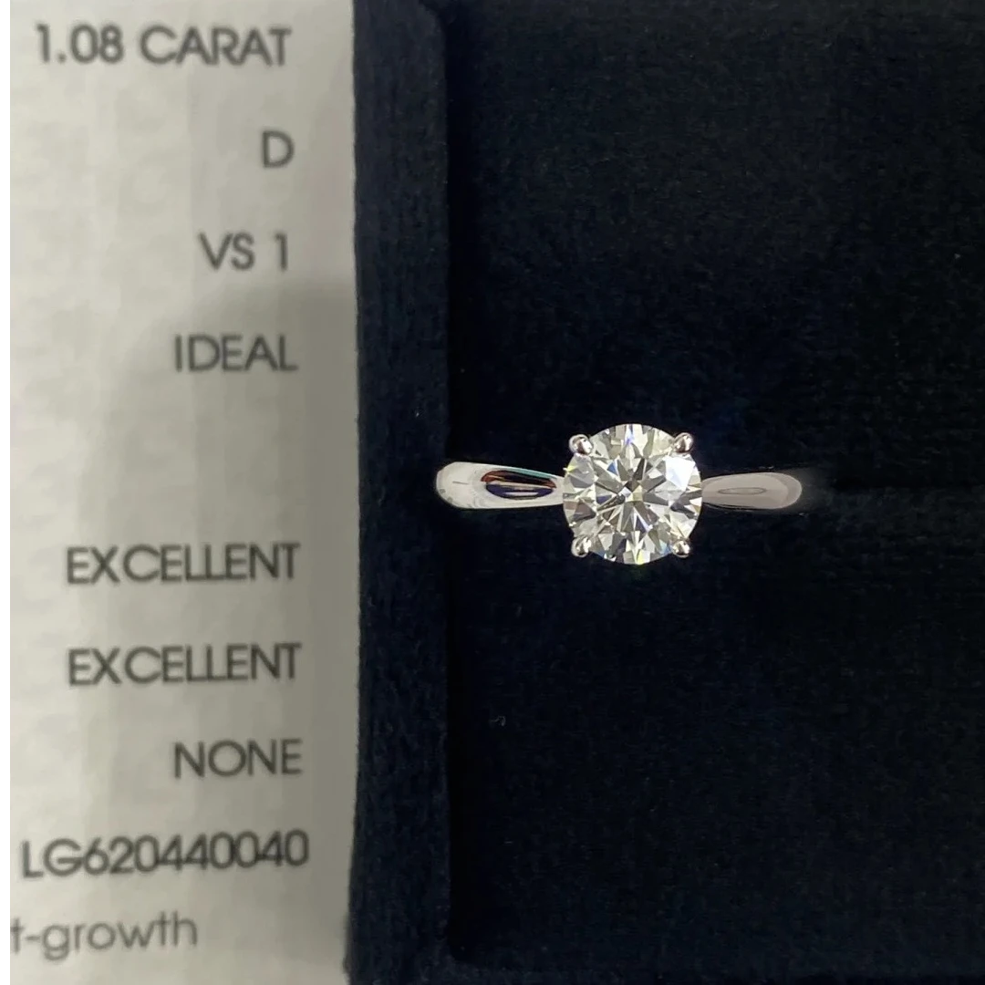 99新 Cartier/卡地亚 小花Jerry  四爪 1.22克拉钻戒 h色，vs1