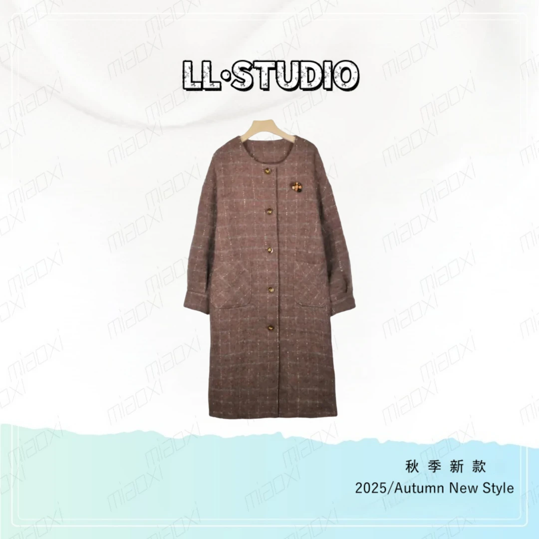 妙兮·LL秋季新款时尚气质百搭宽松设计款手工花朵外套*20252825