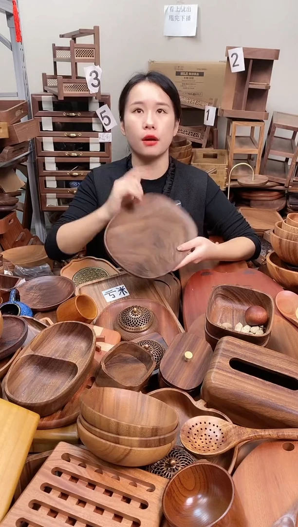 木 北美黑胡桃木异形盘40*30*2cm