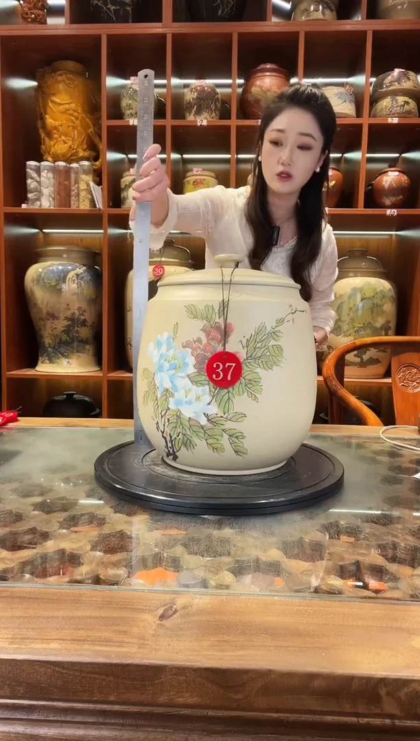 罐云南建水紫陶白泥缸@37