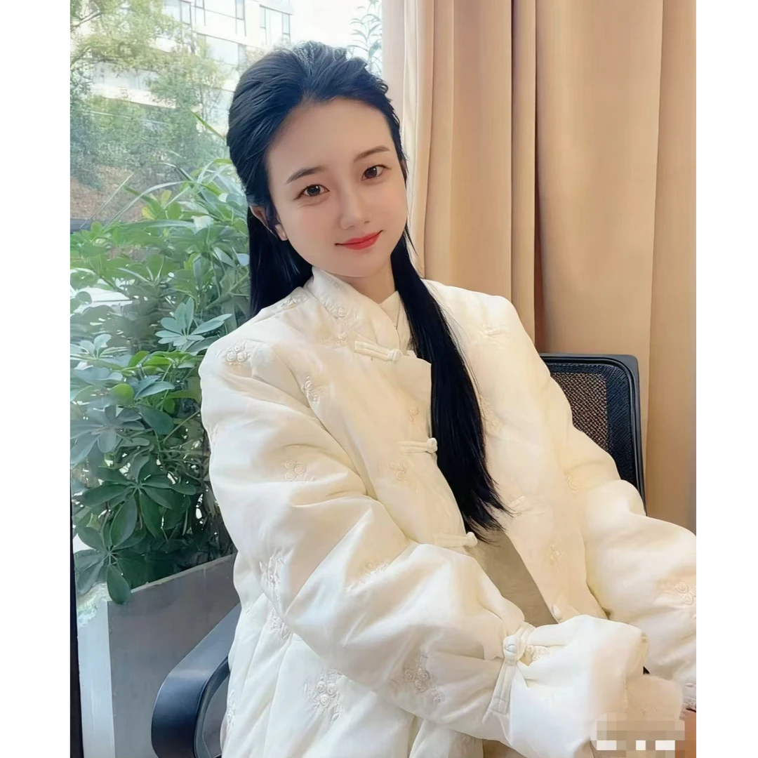 【桃漫~夹棉】新中式刺绣棉服冬季复古盘扣设计盘扣外套546-5
