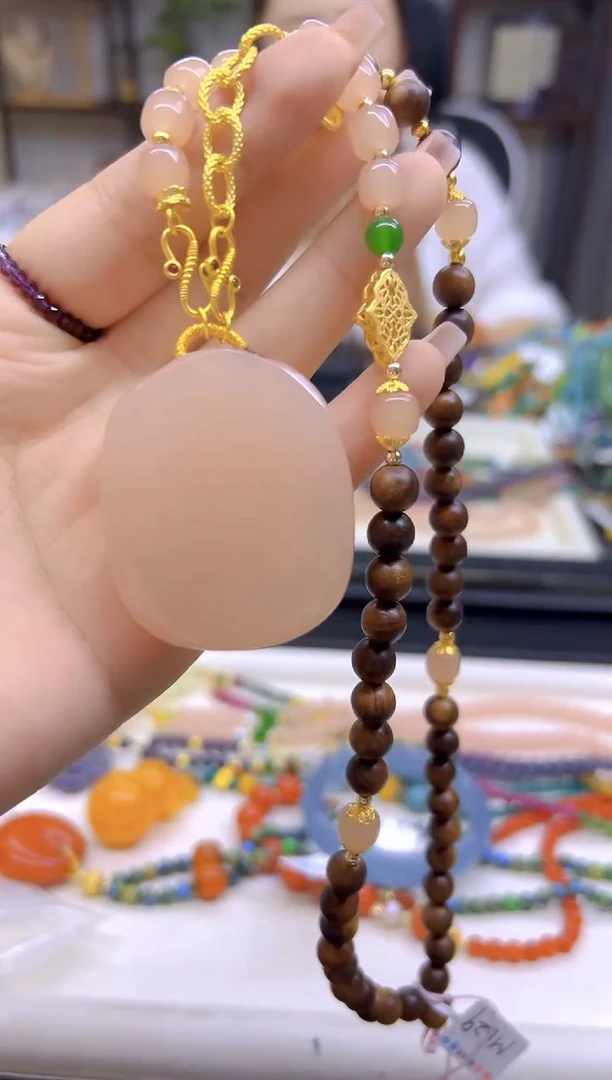 和田玉未镶嵌毛衣链DIY款M629