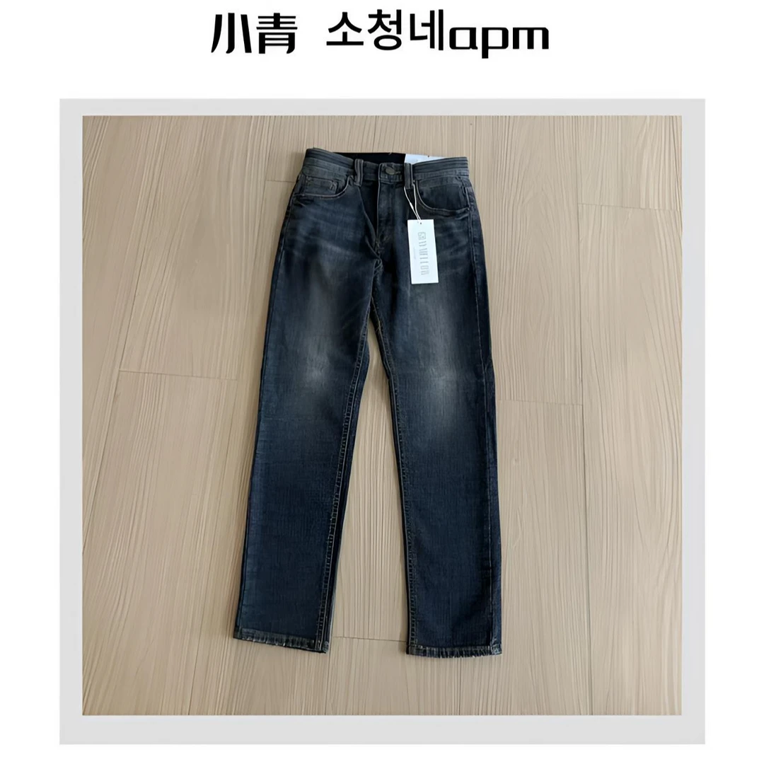 韩国东大门 GRAY【原钥匙】/7399做旧水洗铅笔牛仔裤【拉绒！】