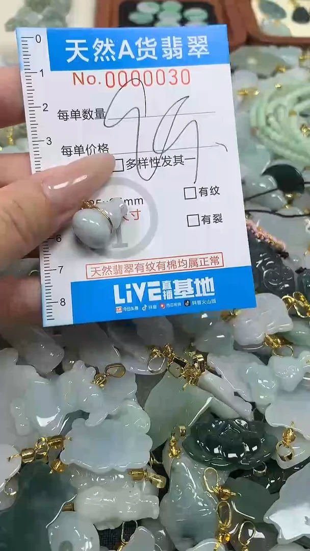 翡翠未镶嵌颈饰净货挂件-0030