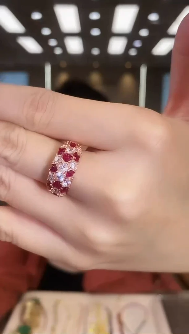 银S925镶嵌戒指红宝石04