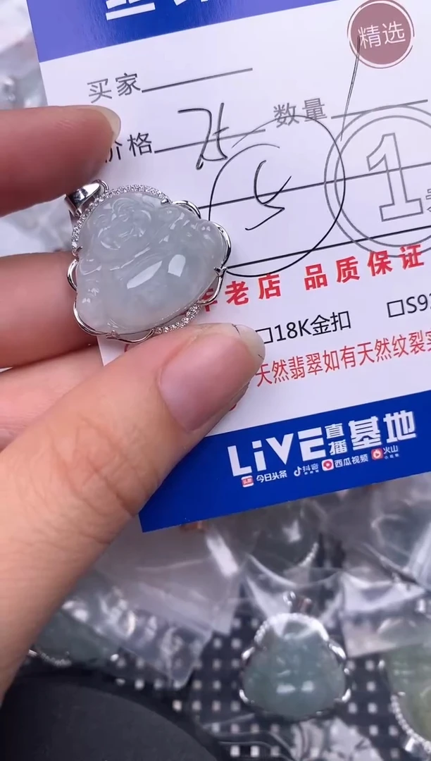 翡翠银S925镶嵌颈饰挂件