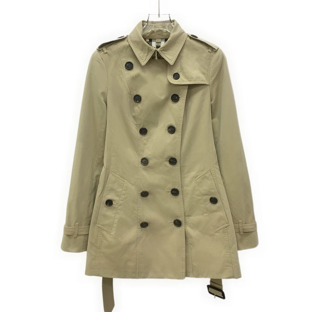 99新 BURBERRY/博柏利 IW0320 棕色棉质翻领腰带款风衣外套 S码